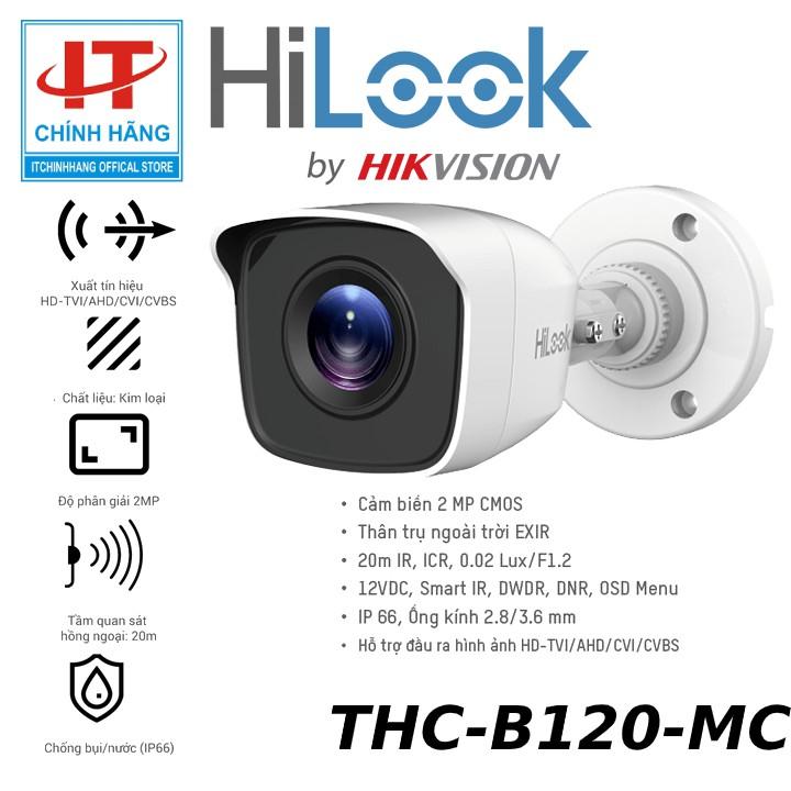 Camera B120 Turbo 5 in 1 HD 2MP HiLook THC-B120-MC - Hàng Chính Hãng