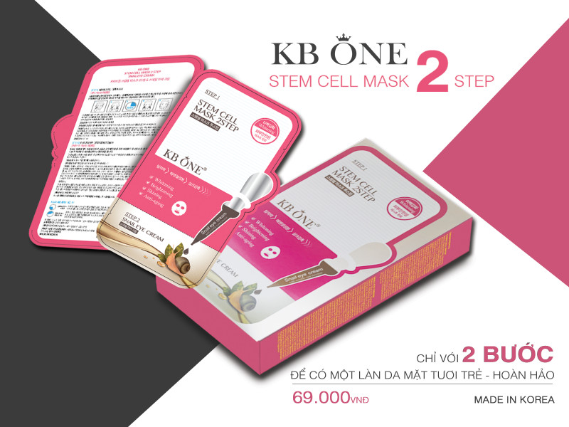 Mặt Nạ làm trắng mịn, chống lão hóa cho da, chống nhăn, thâm quầng mắt Hàn Quốc (Stem Cell Mask 2 Steps)