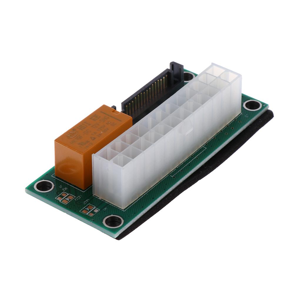 2x24Pin SATA Dual PSU Power Supply Sync Starter Extender Card for Miner Mining