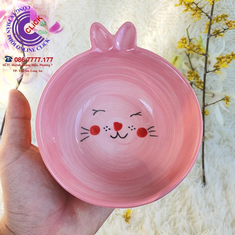 Sét 5 món Mâm Cơm Chén Tô Dĩa Hình Thỏ Xinh Xắn Ấn Tượng Gốm Sứ Cao Cấp Hàng Khử Chì