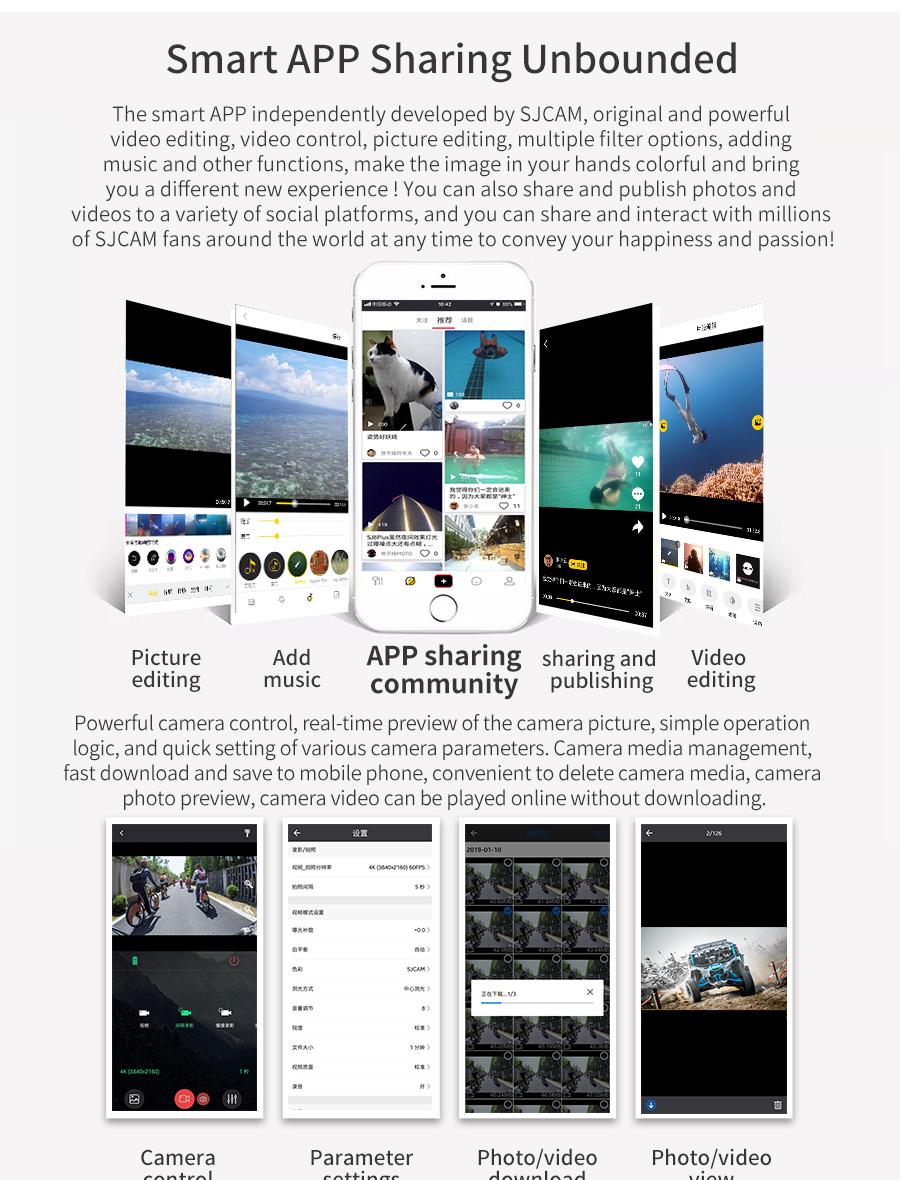 SJCAM C100 C100 C100 Plus Máy ảnh hành động nhỏ của ngón tay cái 2K 30fps H.265 NTK96675