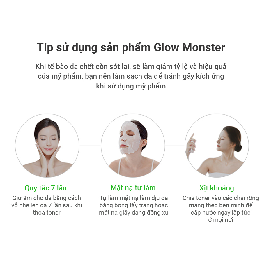 Nước hoa hồng giảm kích ứng Glow Monster Crystal Clear Toner