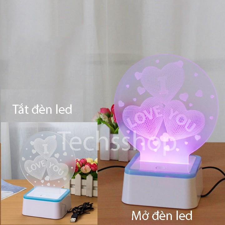 Đèn Led Trang Trí 3D I Love You Nguồn Usb 5V Sáng Nhiều Màu - Quà Tặng Sinh Nhật
