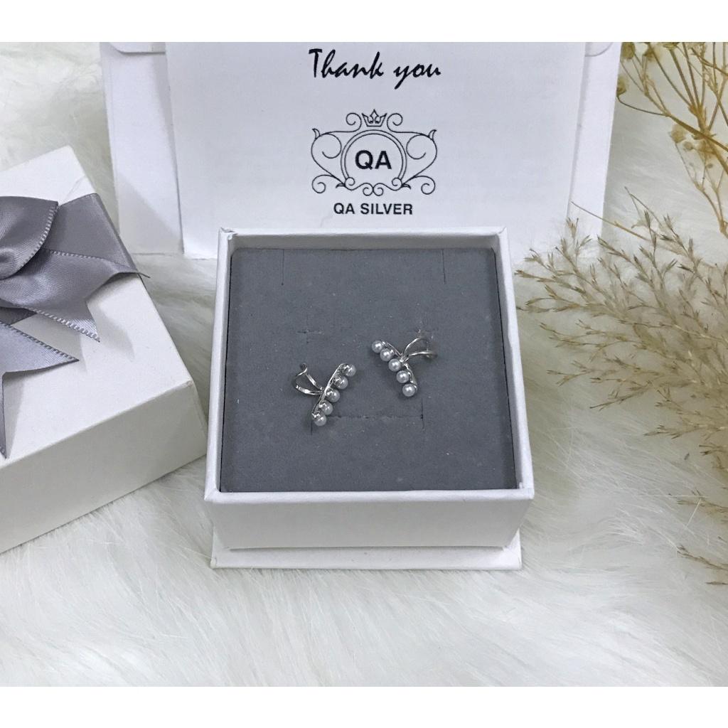 Khuyên tai bạc nữ kẹp vành ngọc trai giả S925 PEARL Silver Earrings QA SILVER EA220406