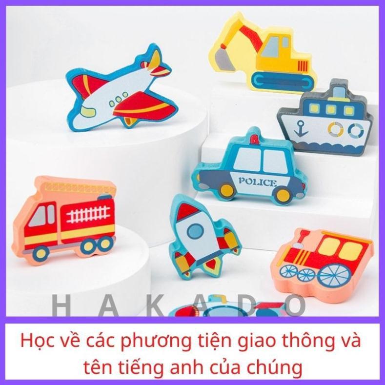 Đồ chơi Câu cá gỗ 6 trong 1 kèm hình khối, số, chữ và phương tiện...