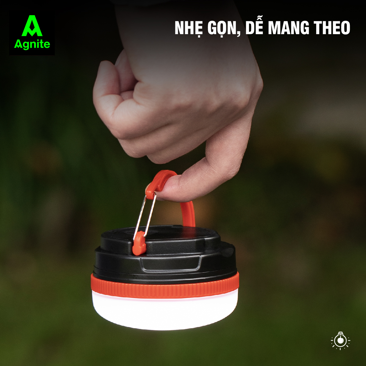 Đèn cắm trại dã ngoại chính hãng Agnite, siêu sáng, chống nước, nhỏ gọn tiện lợi mang theo, dễ lắp đặt - VS4201