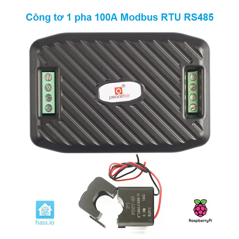 Công Tơ 1 Pha 6 Thông Số 100A Modbus RTU RS485 (Hỗ Trợ Home Assistant)