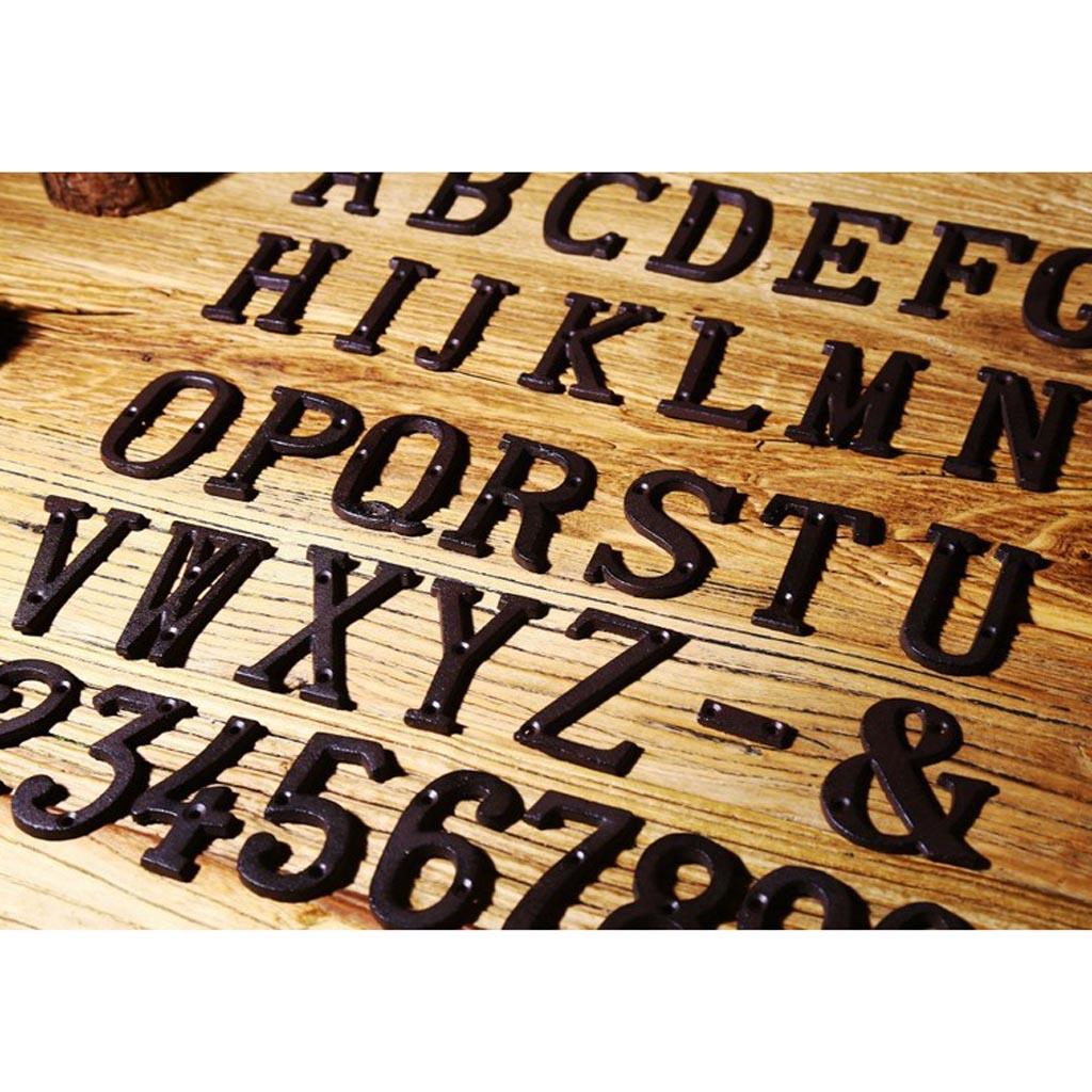 Wrought Iron Antique House Door 3 4 Number Sign Plaque DIY Letter Number