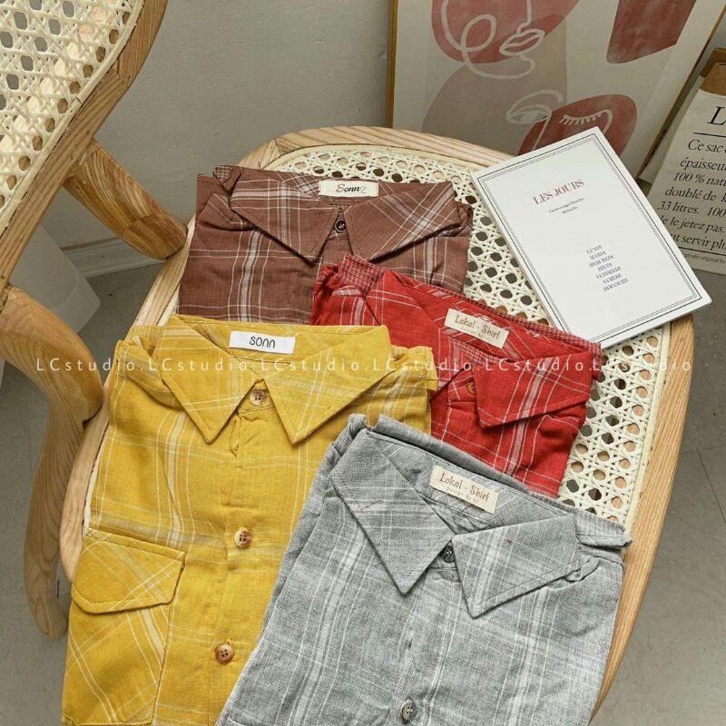 Áo sơ mi kẻ to nhiều màu