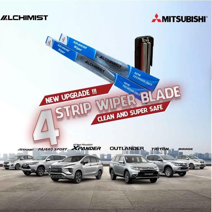 Gạt Mưa Xe Ô tô Mitsubishi Loại Silicon 4 Lưỡi Cao Cấp, Thiết Kế Thông Minh, Gạt Êm Và Sạch Hơn