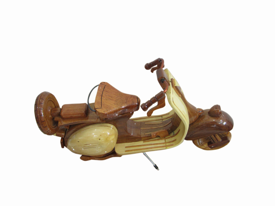 Mô hình xe vespa gỗ (gỗ màu)