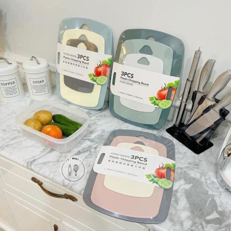 Thớt nhựa kháng khuẩn set 3 món