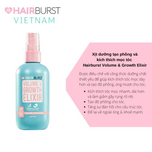 Xịt Dưỡng Tóc Hairburst Volume and Growth Elixir Tạo Độ Phồng Và Kích Thích Mọc Tóc 125ml