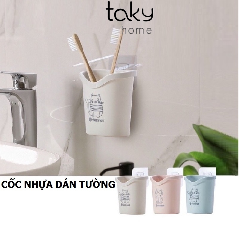 Cốc Nhựa Dán Tường Để Bàn Chải - Kem Đánh Răng Dành Cho Bé, Sản Phẩm Tiện Dụng Trong Nhà Tắm. TakyHome 4062