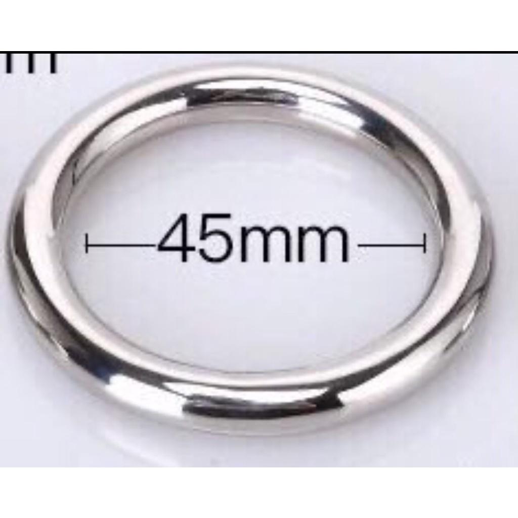 Vòng Đeo Thời Trang Màu Bạc Inox Sáng Đặc Nguyên Khối Cao Cấp 45mm - Inox Aluminum Ring For Men