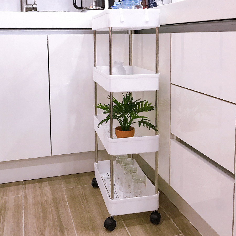 Kệ nhựa để đồ đa năng cao cấp- kệ nhiều ngăn- kệ trang trí - kệ nhà tắm có bánh xe