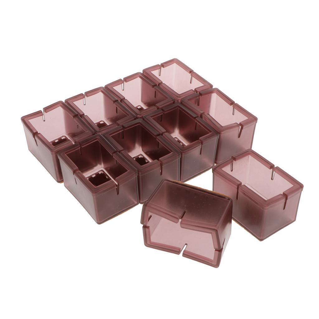 10x Chair Leg Caps Cover Rectangle Protectors