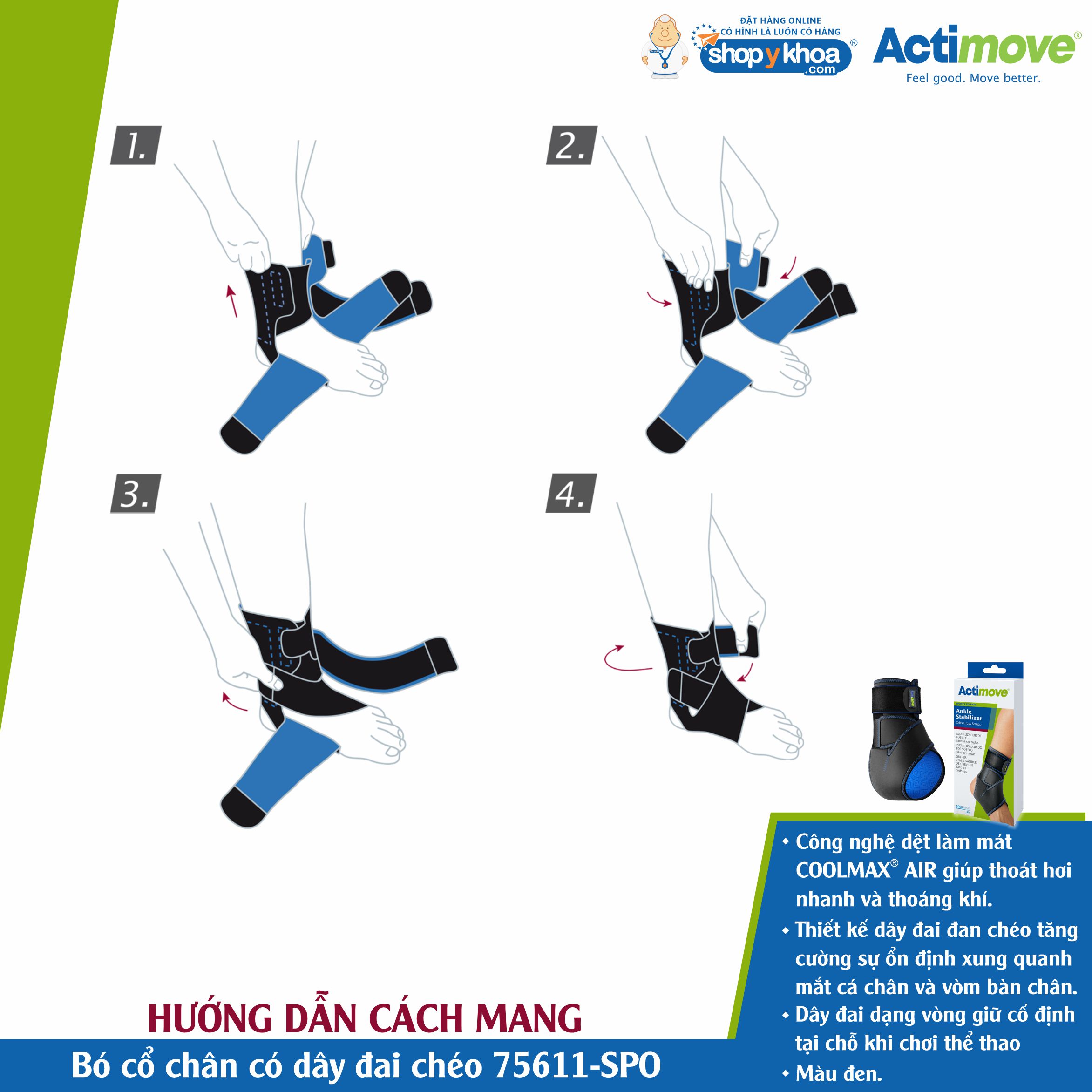 Bó cổ chân có dây đai chéo 75611-SPO Actimove Ankle Stabilizer