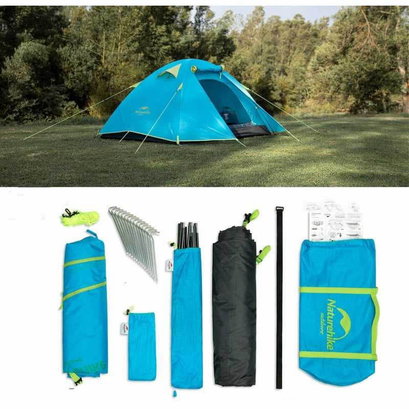 Lều Naturehike 4 người chính hãng, nhẹ, chống nước, chống tia UV, dễ dàng lắp đặt NH18Z044-P