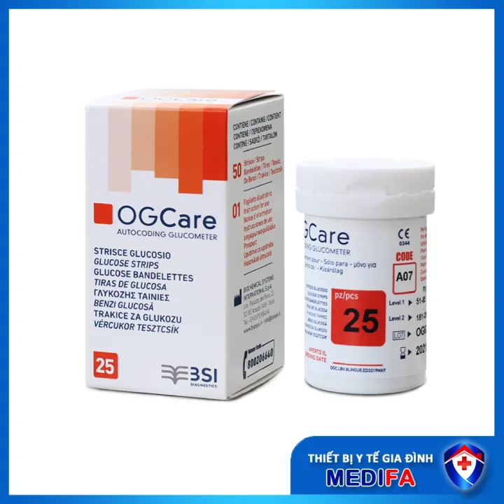 Que Thử Đường Huyết Ogcare (25 Que/ Hộp)