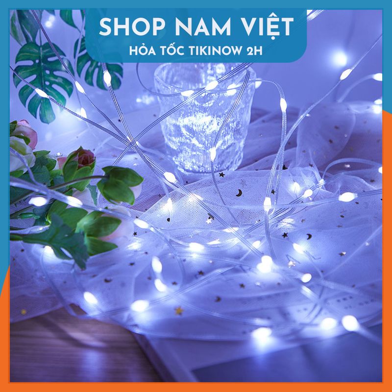 Đèn Led Đom Đóm Hạt Gạo Chống Nước Trang Trí Ngoài Trời, 8 Chế Độ Nháy