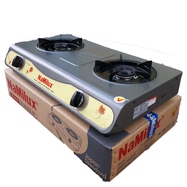 Bếp gas đôi mặt men Namilux NA-681DFM Tặng dây bọc inox Hàng chính hãng