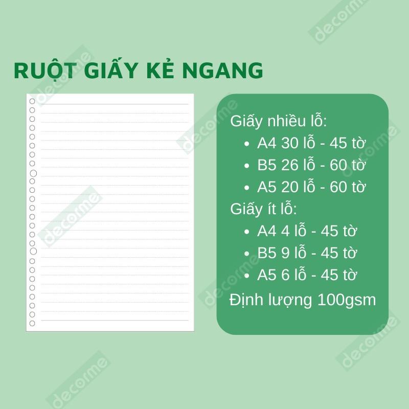 Sổ còng DecorMe binder sổ còng sắt A5 20, 6 lỗ bìa còng Tặng Tab phân trang