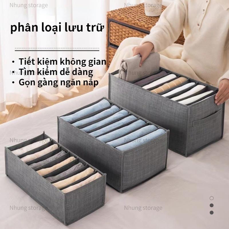 Hộp Vải Đựng Quần Áo Chia Ngăn Bằng Vải Đa Năng Tiện Lợi - Túi Vải Đựng Quần Jean Áo Len
