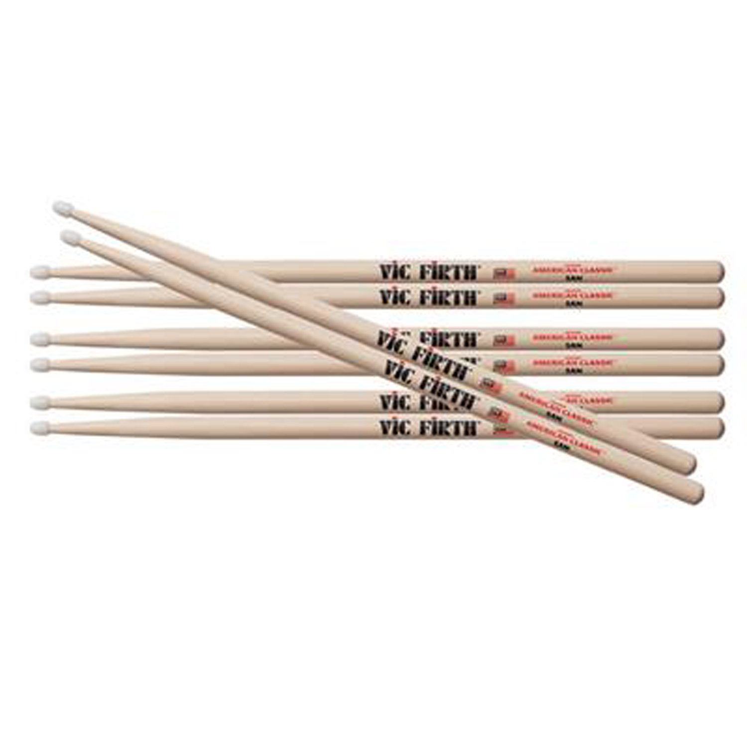 Dùi Trống Vic Firth Đầu Nhựa 5AN, 7AN - American Classic Hickory Drumsticks Hàng Chính Hãng - Kèm Móng Gẩy DreamMaker