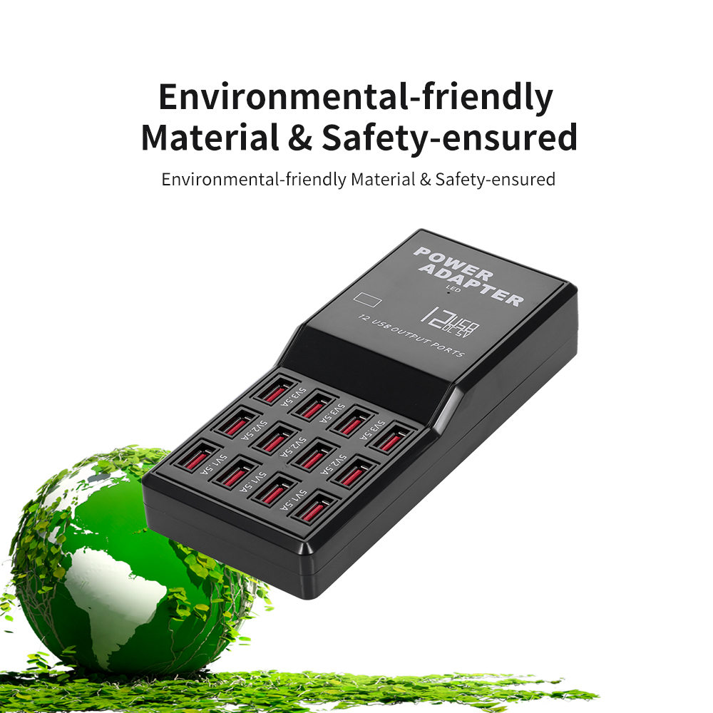 Trạm Sạc Thông Minh Với 12 Cổng USB Tương Thích Đa Thiết Bị