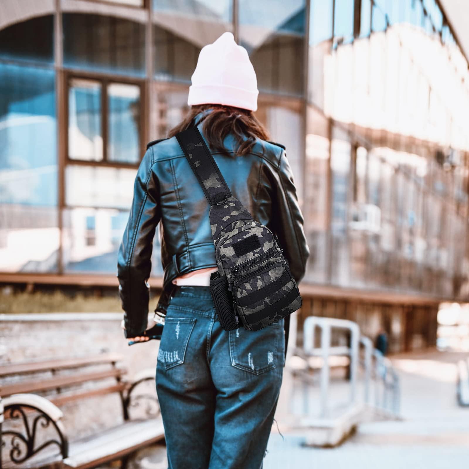 Túi Đeo Chéo Đeo Vai Ngực Túi Chiến Thuật Ba Lô Đi Xe Đạp, Túi Đeo Chéo Molle Nam Cho Công Tác Du Lịch Cắm Trại Trường Đi Xe Đạp