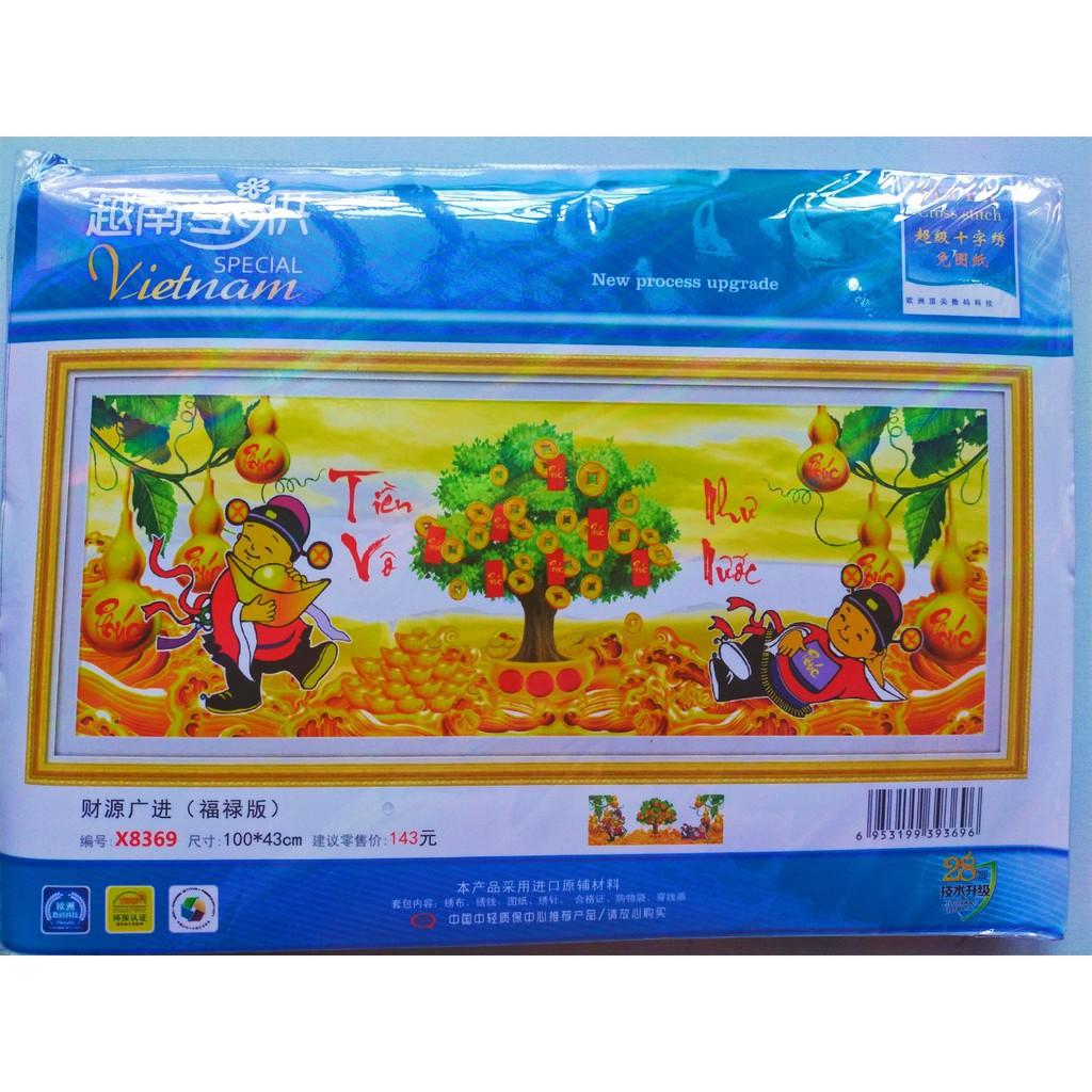 Tranh thêu chữ thập tiền vô như nước X8369 - 100 x 43 cm - chưa thêu