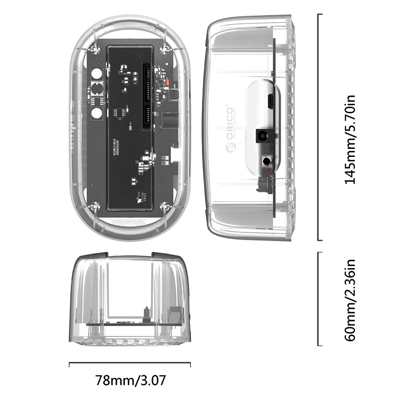 Đế ổ cứng (Docking) 1 khe cắm: 3.5&quot;&quot; và 2.5&quot;&quot; SATA 3 USB 3.0 ORICO 6139C3-CR Hàng Chính Hãng