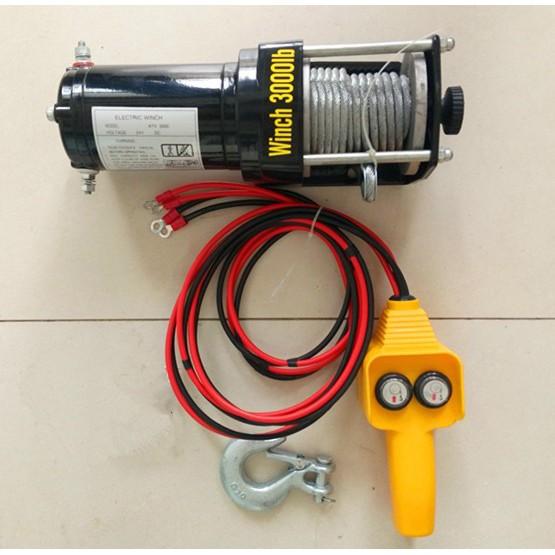 Tời Ắc Quy - Tời cứu hộ ô tô Winch - 3000lbs (24v)