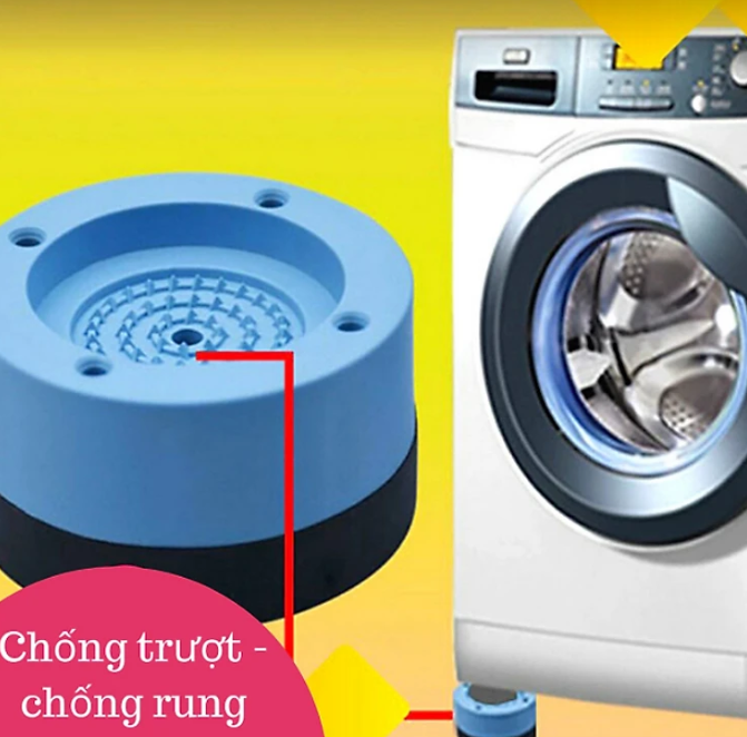 Đế chống rung máy giặt KG23 chân máy giặt chân bàn 4 miếng cao su cao cấp, chống rung chống ồn chống trơn trượt (giao màu ngẫu nhiên) - Hàng chính hãng