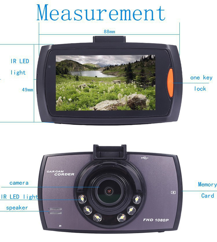 Camera Hành Trình G30 Full Hd 1080P LCD 2.7 Inch Góc Rộng Nhỏ Gọn Dễ Cài Đặt