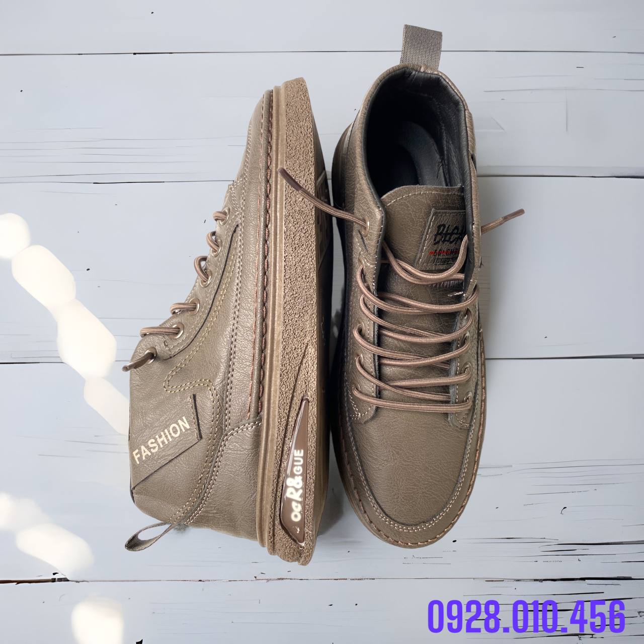 Giày Sneaker Nam, Giày Nam Nâu Xám Cực Chất (Tặng kèm lót khử mùi)