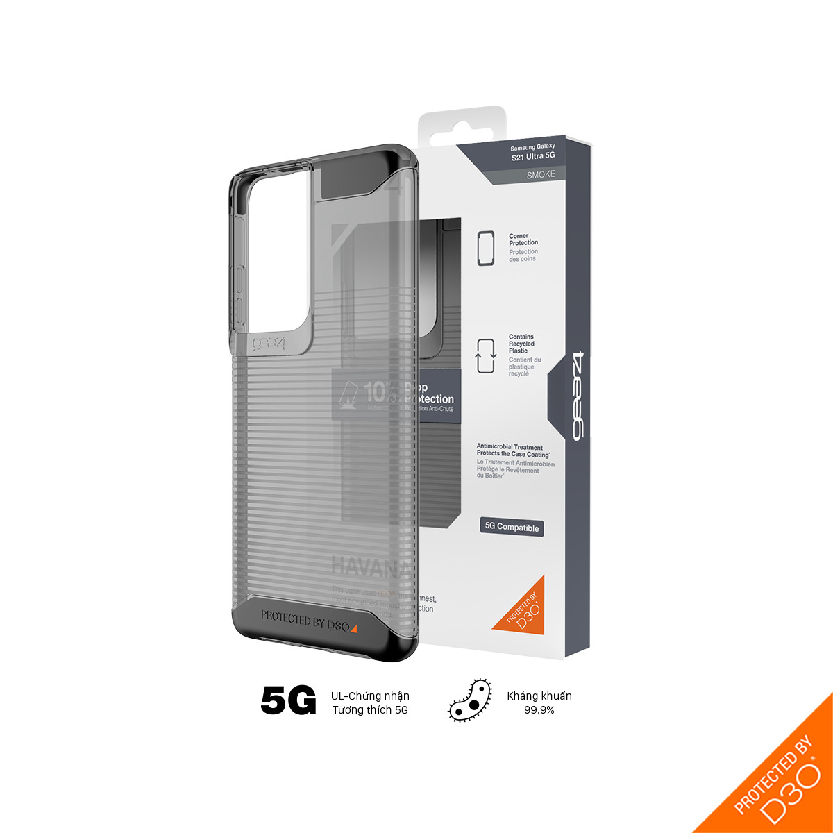 Ốp lưng chống sốc Gear4 D3O Havana 3m cho Samsung Galaxy S21 Series - HÀNG CHÍNH HÃNG