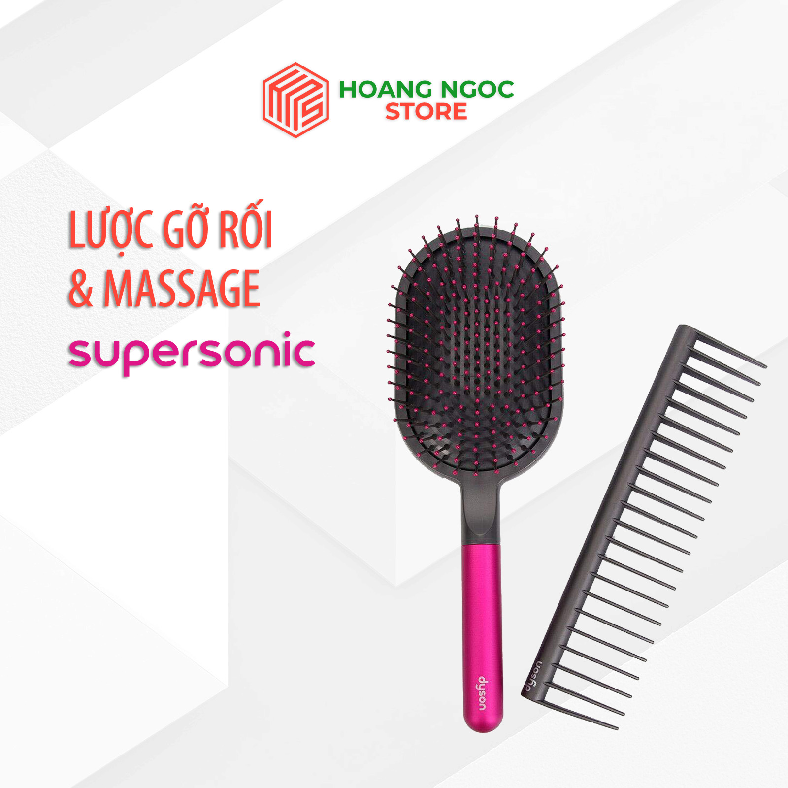 Bộ lược Supersonic gỡ rối và massage, ngừa rụng tóc, tăng tuần hoàn máu giúp tóc chắc khỏe