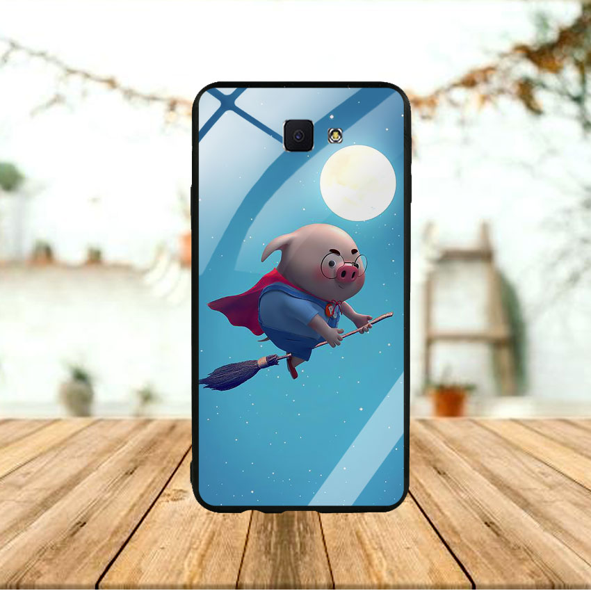 Ốp Lưng Kính Cường Lực cho điện thoại Samsung Galaxy J7 Prime - Pig 11