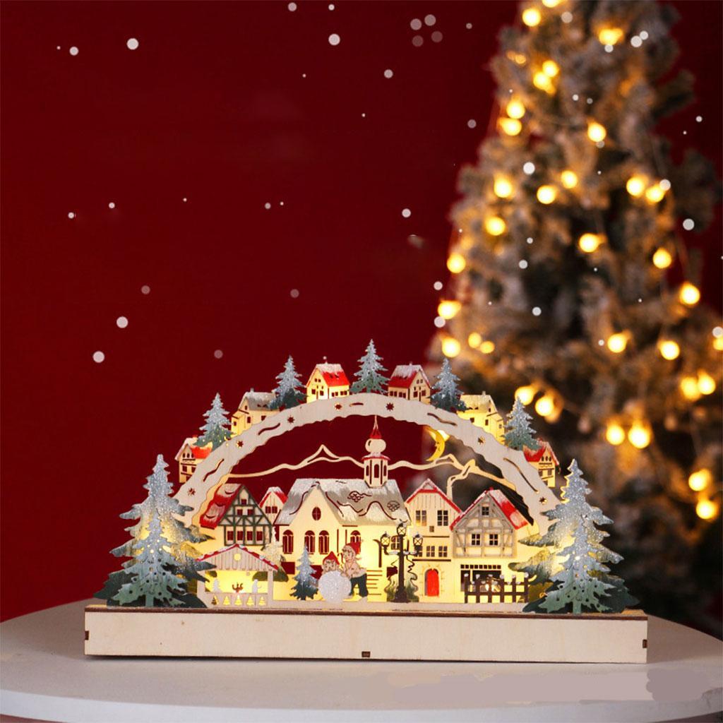 Wooden Christmas LED  and  Book Desktop Decor