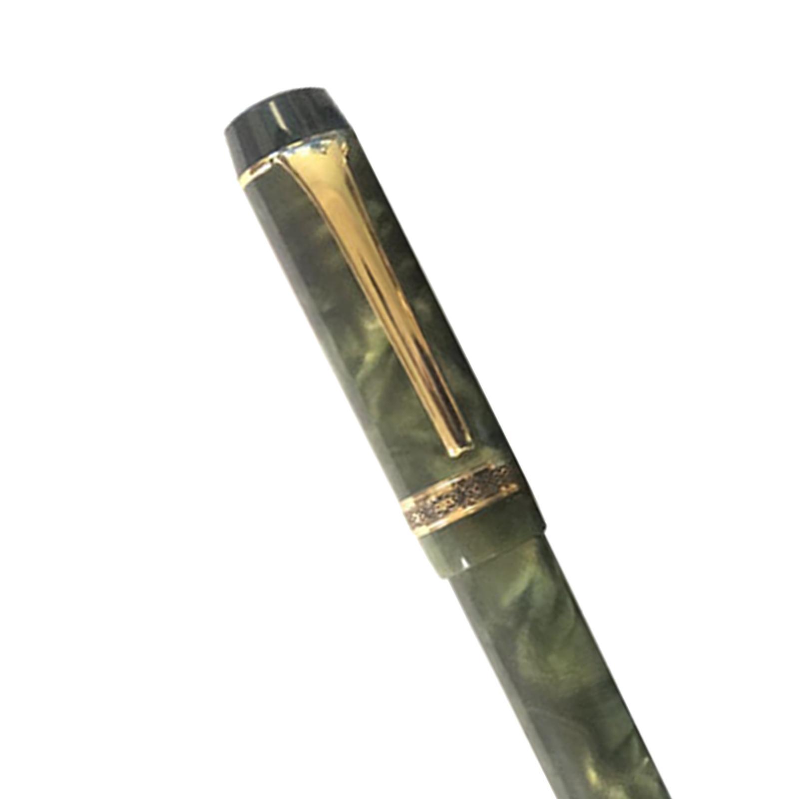 Fountain Pen Golden Clip Ink Pen for Colleague Executive Green