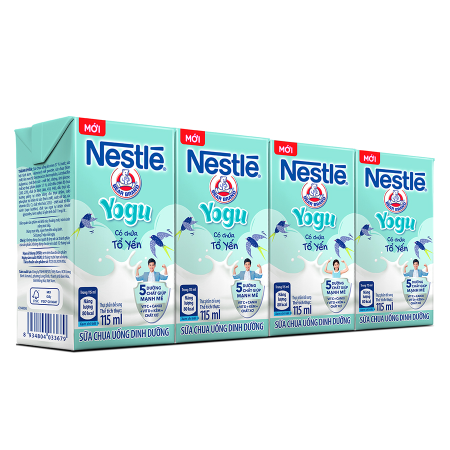 Sữa chua tổ yến Nestlé Yogu Gấu