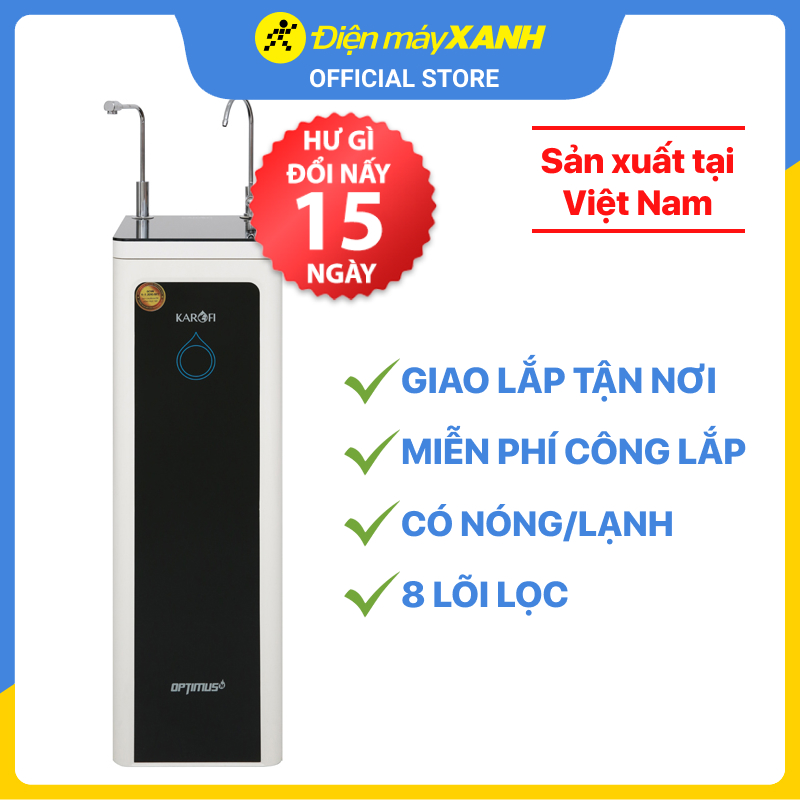 Máy lọc nước nóng nguội RO Karofi O-H128/H 8 lõi - Hàng chính hãng - Giao toàn quốc