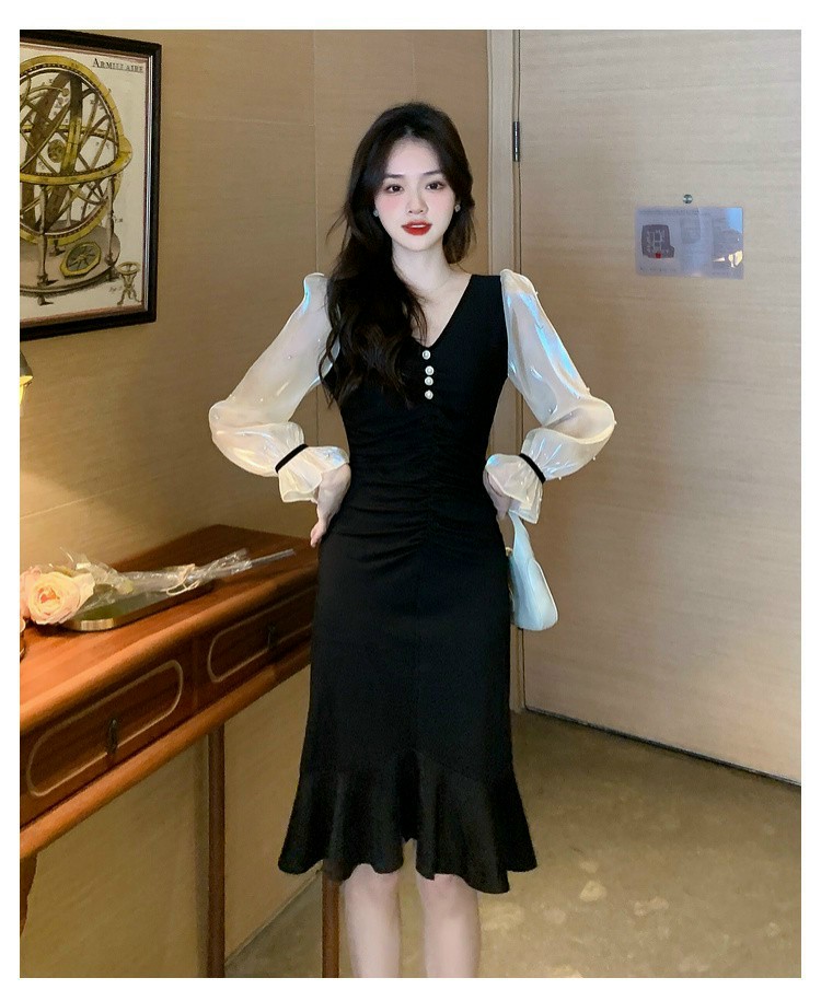 ĐẦM BODY CỔ V ĐUÔI CÁ SIÊU ĐẸP