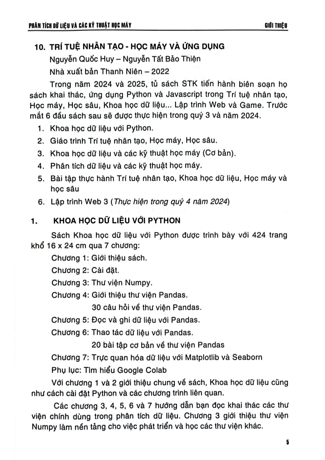 Phân Tích Dữ Liệu Và Các Kỹ Thuật Học Máy -STK