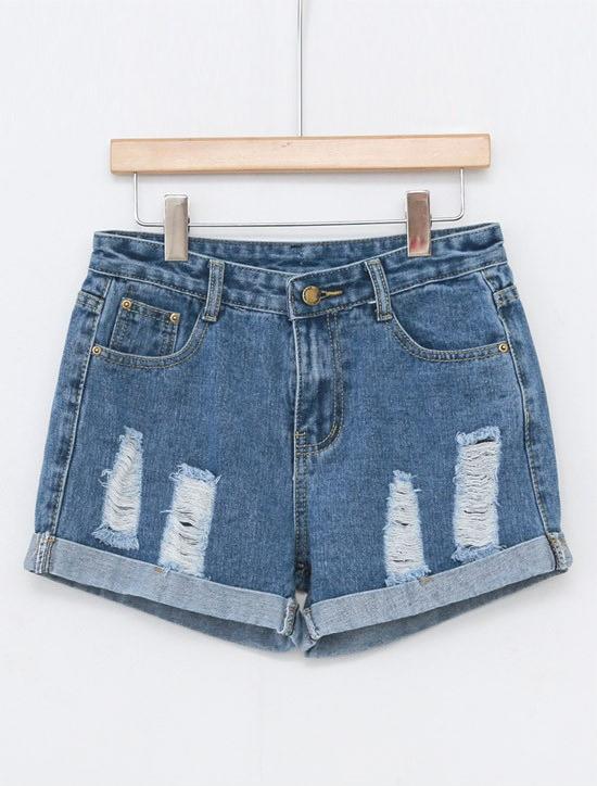 Quần Short Jeans Xắn Gấu