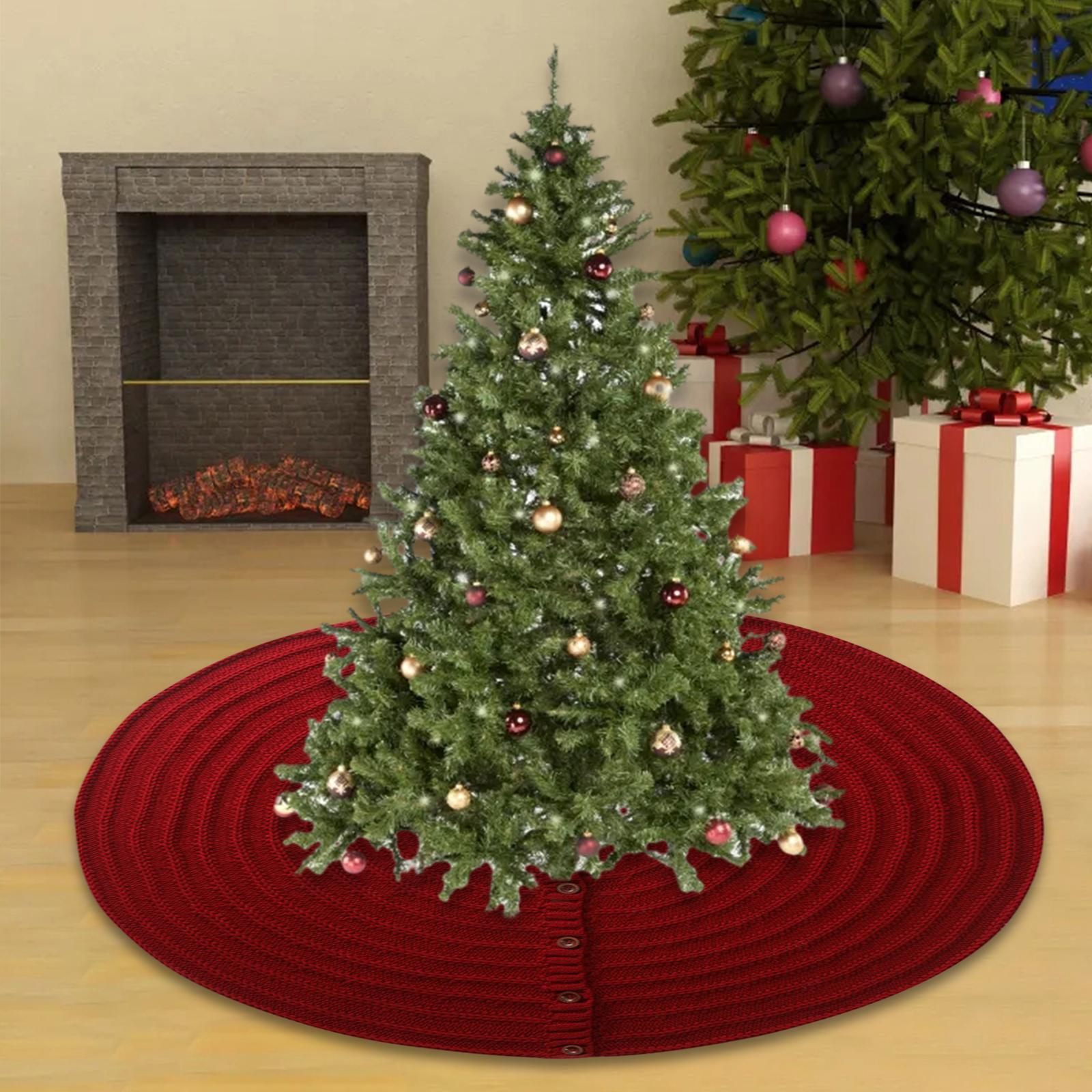 Christmas Tree Skirt Round Christmas Ornaments for New Year Family Farmhouse