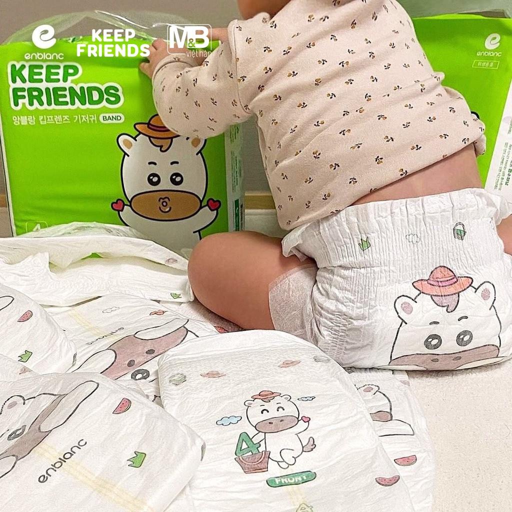 ( Date T6,7 / 2024 ) Combo 2 Bịch Tã Dán Hàn Quốc ENBLANC KEEP FRIENDS Cho Bé Size L 28 Miếng (9-14kg) Mềm Mại, Mỏng Nhẹ, Thấm Hút Nhanh