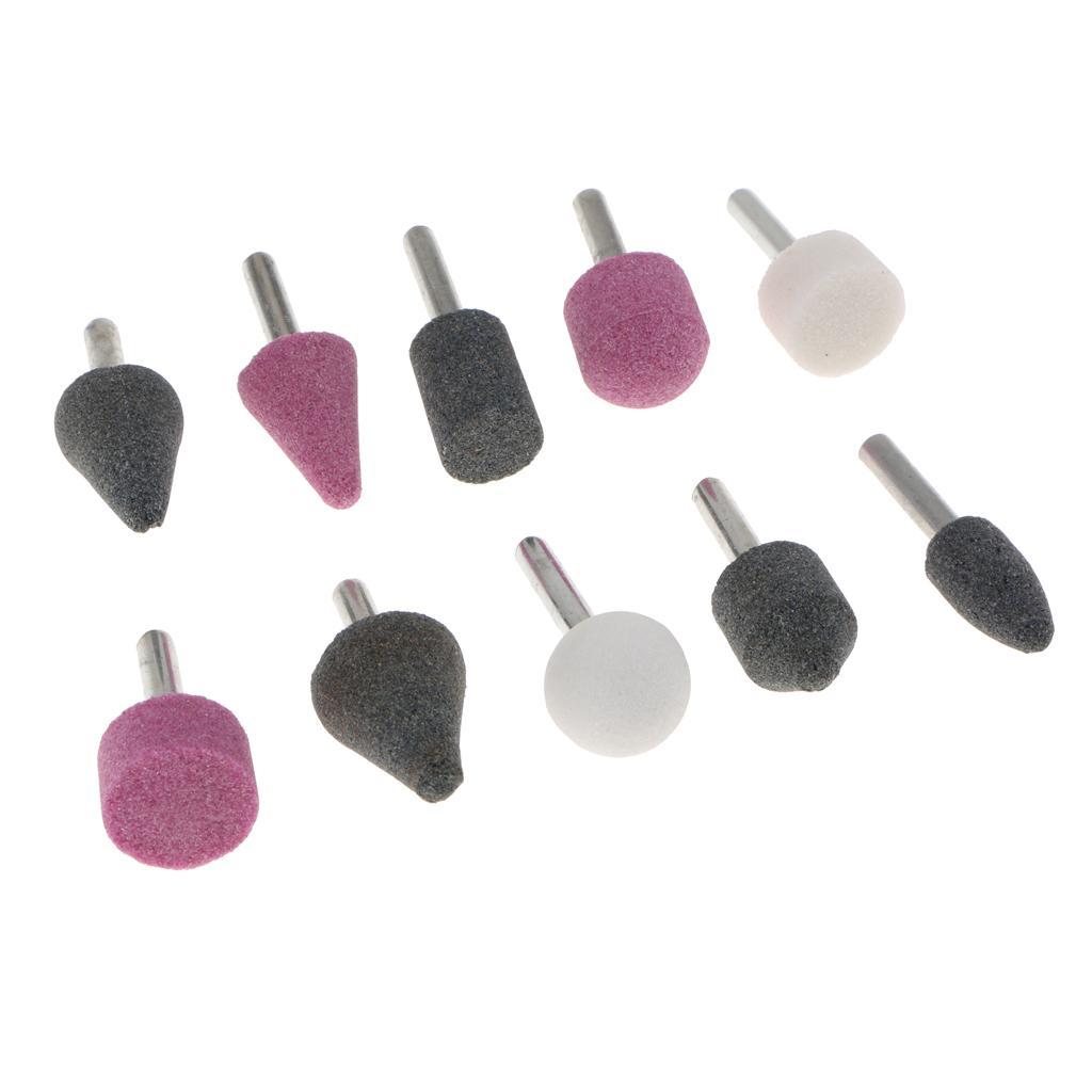 10x 6mm Cylindrical Electric Nail Drill Bits Polishing Grinding Head